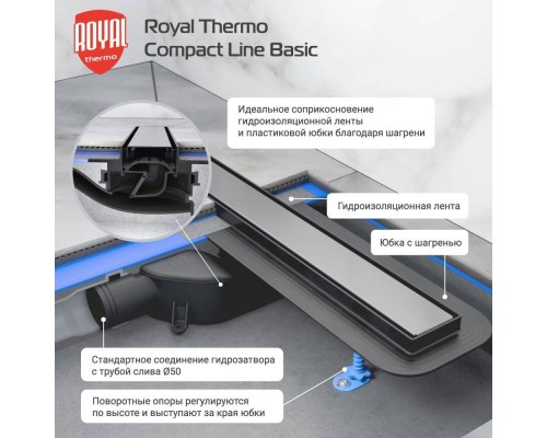 Лоток душевой Royal Thermo с сухим затвором Compact Line Basic 700