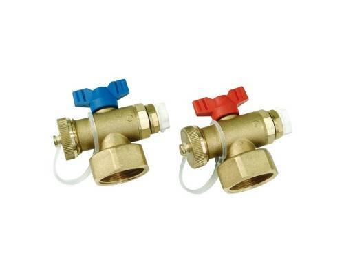 Комплект HENCO концевых элемент. с шаровым краном и воздухоотв., 1"Fx1/2"x3/8", компл_2шт Комплект HENCO концевых элемент. с шаровым краном и воздухоотв., 1"Fx1/2"x3/8", компл_2шт