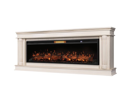 Каминокомплект: Очаг Royal Thermo Aurora RTFP/P-AR60LS, портал Olympia 60 сл. кость с зол. патиной