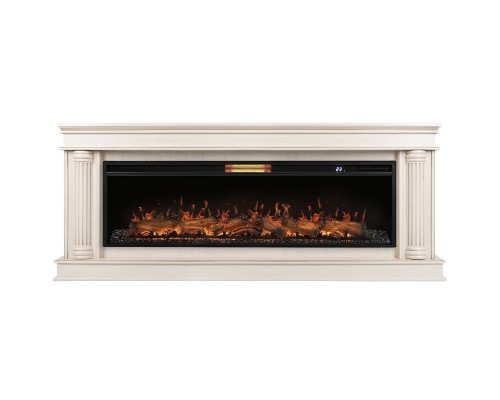 Каминокомплект: Очаг Royal Thermo Aurora RTFP/P-AR60LS, портал Olympia 60 сл. кость с зол. патиной