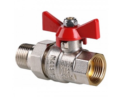 Кран шар. Valtec VT.227.N.04 BASE ВН 1/2" с американкой бабочка