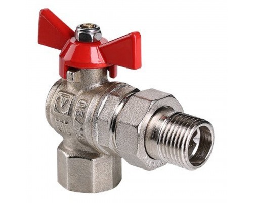 Кран шар. Valtec VT.228.N.06 BASE ВН 1" с американкой бабочка угловой