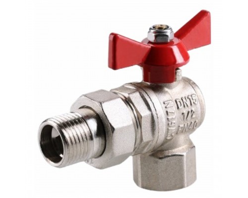 Кран шар. Valtec VT.228.N.06 BASE ВН 1" с американкой бабочка угловой