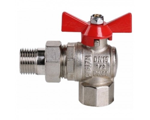 Кран шар. Valtec VT.228.N.06 BASE ВН 1" с американкой бабочка угловой