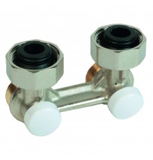 Узел нижнего подключения Giacomini угловой, для двухтр. систем, компактный 3/4"F x 3/4"E, R388LX002