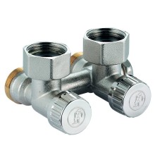 Узел нижнего подключения Giacomini угловой, для одно-и двухтр. систем 1/2"M x 3/4"E, R384X012