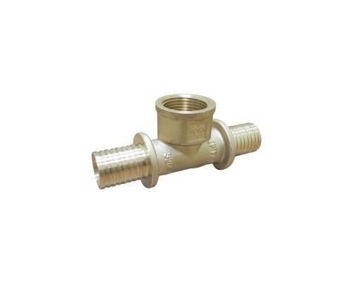 Тройник VARMEGA Slide-fit с внутренней резьбой, 20х1/2", латунный, аксиальный, VM51113 Тройник VARMEGA Slide-fit с внутренней резьбой, 20х1/2", латунный, аксиальный, VM51113