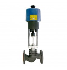 Клапан двухходовой ADL DN25 PN16 ф/ф dP16bar, Tmax 250C с приводом, КМ125Ф-025-9,0/СМП 1,6А-24В