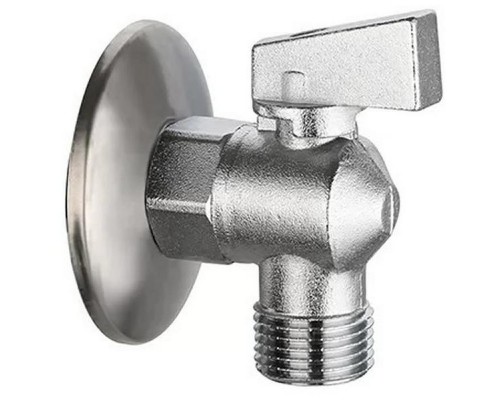 Кран VIEIR шаровый угловой 1/2"x1/2" хром. с отражалелем (120/1) VER54 Кран VIEIR шаровый угловой 1/2"x1/2" хром. с отражалелем (120/1) VER54