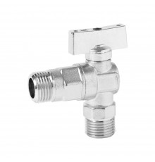 Кран VIEIR шаровый угловой 1/2"x3/4" матовый хром. с отражалелем (100) GZRL34