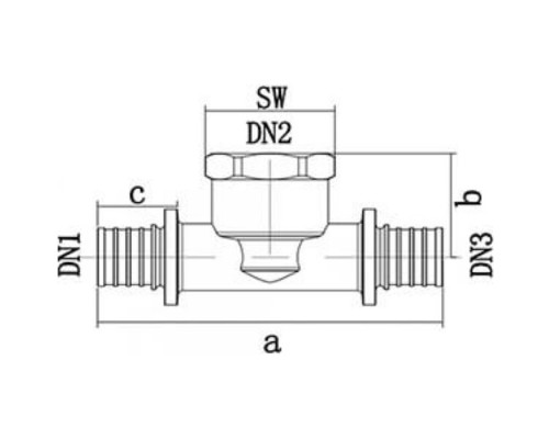 Тройник ONE PLUS переходной ВР 20х1/2х20 латунь акс. (72/12)