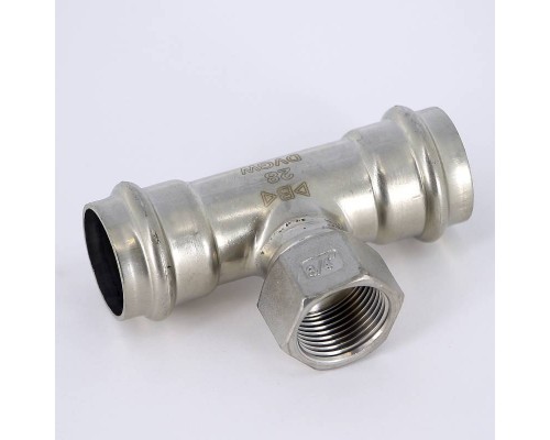 Тройник В-пресс IBP 28 x 3/4" x 28 нерж.сталь Тройник В-пресс IBP 28 x 3/4" x 28 нерж.сталь