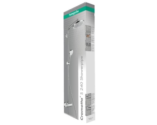 Душевая система HansGrohe HG Crometta S Showerpipe 240 1jet с термостатическим смесителем хром