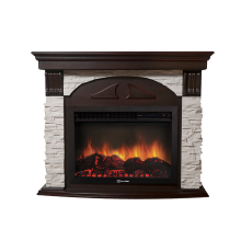 Портал Firelight Torre 26/30S камень белый, шпон темный дуб