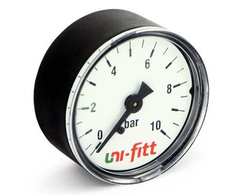 Манометр аксиальный Uni-Fitt 10 бар диаметр 50 мм 1/4"Н