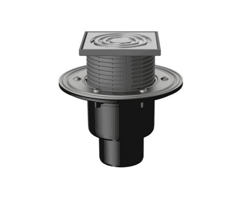 Трап рег верт/вып сух/затв Дн50/75/110 нерж/реш 125x125 T 310.1 SDsP Fachmann 04.056