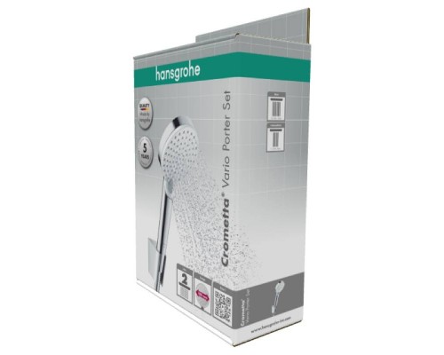Душевой гарнитур HansGrohe HG Crometta Vario с держателем и шлангом 160 см белый/хром