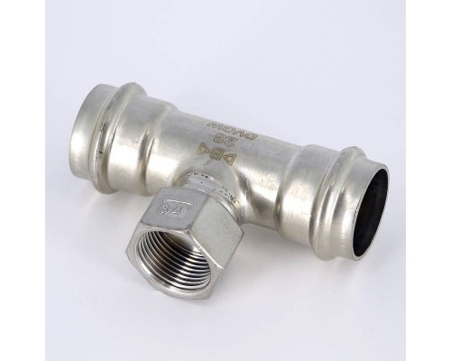 Тройник В-пресс IBP 28 x 3/4" x 28 нерж.сталь Тройник В-пресс IBP 28 x 3/4" x 28 нерж.сталь