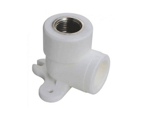 Угольник PP-R бел комб Дн25х3/4" ВР с креплением PRO VALFEX 10120125-PRO Угольник PP-R бел комб Дн25х3/4" ВР с креплением PRO VALFEX 10120125-PRO