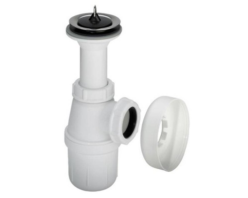 Сифон бутылочный Viega 1"1/4x32 без отвода, с выпуском и розеткой, пластик