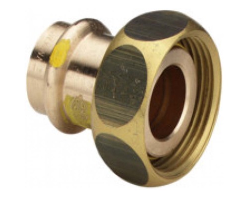Муфта пресс-В накидная гайка коническое соединение для шаровых газовых кранов, бронза VIEGA 28х1"3/8