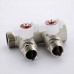 Коллектор НВ 3/4" с кранами никелированный UNI-FITT 2 выхода 1/2"Н 40мм