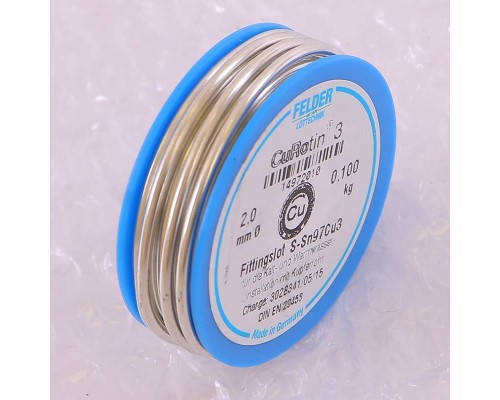 Припой мягкий Cu-Rotin®3 2мм на шпуле FELDER 100г