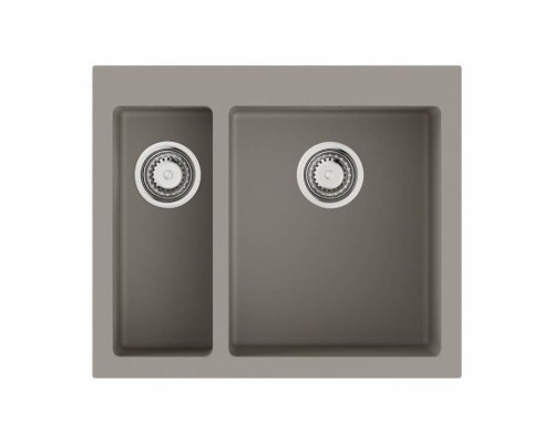 Мойка, OMOIKIRI, Bosen, шгв 590-500-220, отверстия для смесителя-3 промаркированных, чаши-2, цвет-leningrad grey