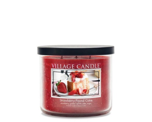 Декоративная свеча Village Candle Клубничный торт (396 грамм)