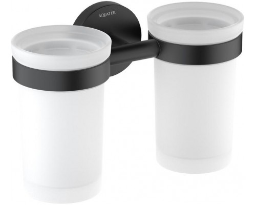 AQ4117MB ЕВРОПА стакан с держателем двойной, матовый черный AQ4117MB