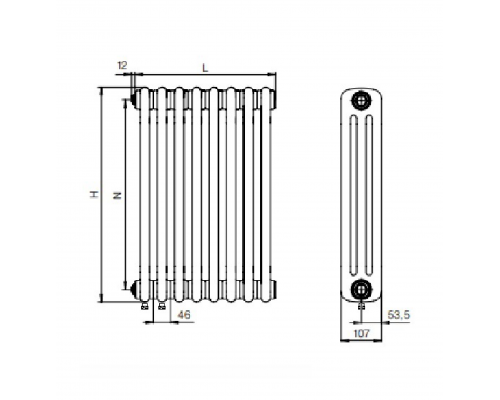 Rifar TUBOG VENTIL TUB 3180 10 секций (антрацит)