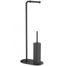 AQ4231MB ОБЕРОН держатель туалетной бумаги с ершиком напольный, матовый черный AQ4231MB