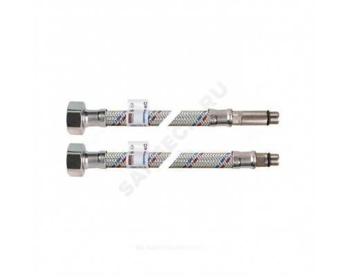 Подводка гибкая д/смес нерж М10-Н1/2" L=0.3м лат/г пара AQUALINE 01440