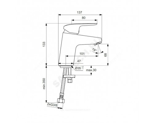 Смес/умыв CERAFLEX однор лит/изл Ideal Standard B1710AA