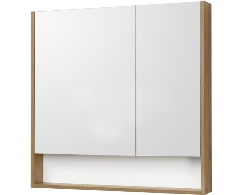 1A252302SDZ90 Зеркальный шкаф Сканди 90 Белый/Дуб Рустикальный 1A252302SDZ90