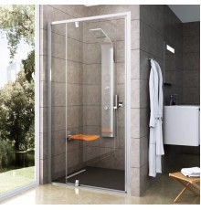 PDOP2-120 белая+транспарент, Pivot душевая дверь двухэлементная ручки хром 03GG0100Z1