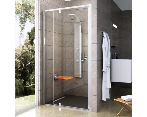 PDOP2-120 белая+транспарент, Pivot душевая дверь двухэлементная ручки хром 03GG0100Z1