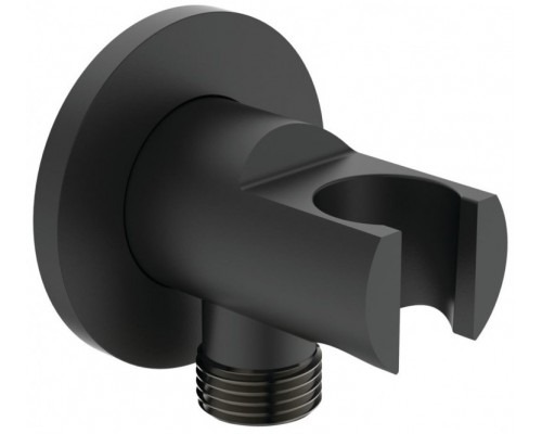 BC807XG IDEALRAIN Держатель с подключением душевой лейки 1/2 матовый черный BC807XG