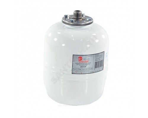 Бак мембранный д/отопления 8л 12атм 3/4" НР бел WDV Premium Wester 0-14-0350