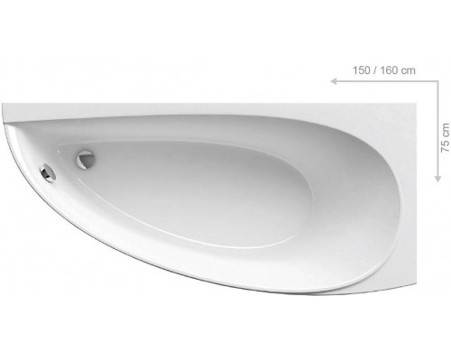 Ванна AVOCADO 150 правая, белая CS01000000