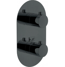 WE00102/TFLP LIVE термостатический смеситель для ванны (внешняя часть), глянцевый черный WE00102/TFLP