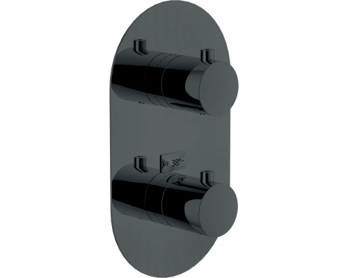 WE00102/TFLP LIVE термостатический смеситель для ванны (внешняя часть), глянцевый черный WE00102/TFLP