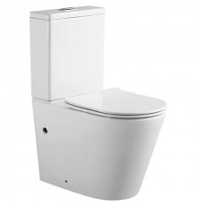 AQ2904-00 ВЕГА Унитаз напольный безободковый с бачком 630390825мм, горизонтальный выпуск, тонкое сиденье с механизмом плавного закрывания, крепеж AQ2904-00