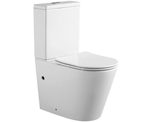 AQ2904-00 ВЕГА Унитаз напольный безободковый с бачком 630390825мм, горизонтальный выпуск, тонкое сиденье с механизмом плавного закрывания, крепеж AQ2904-00