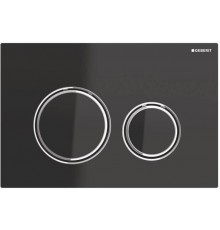 115.884.SJ.1 Смывная клавиша Geberit Sigma21, двойной смыв к 111.300/350/361/362/380/390/796 : стекло чёрное, глянцевый хром 115.884.SJ.1