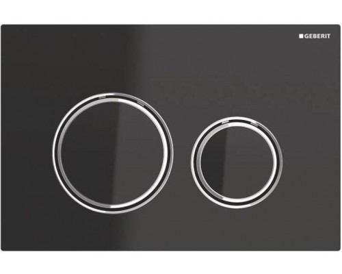 115.884.SJ.1 Смывная клавиша Geberit Sigma21, двойной смыв к 111.300/350/361/362/380/390/796 : стекло чёрное, глянцевый хром 115.884.SJ.1