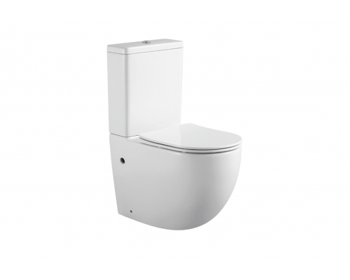 AQ2903-00 ЕВРОПА Унитаз напольный безободковый с бачком 630390825мм, горизонтальный выпуск, тонкое сиденье с механизмом плавного закрывания, крепеж AQ2903-00