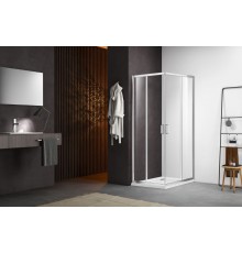 AQ ARI KV 09020CH Душевой уголок квадратный, двери раздвижные 900x900x2000 профиль хром, стекло прозрачное AQ ARI KV 09020CH