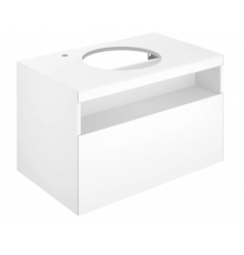 32864300100 STAGELINE Тумба под умывальник 800x550x490mm,1 ящик,oтверстие под смеситель слева,с освещением,pозеткa и USB,пластиковый сифон,цв.белый 32864300100