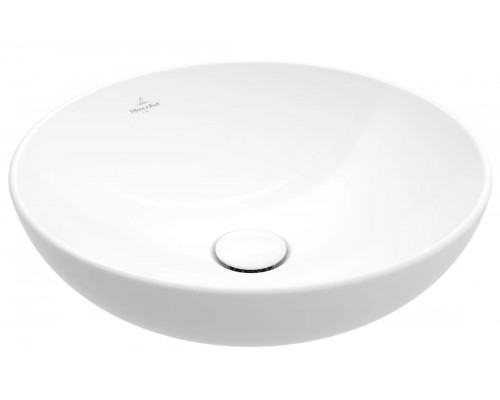 4A46 0001 LOOPFRIENDS Раковина для установки на столешницу D=420 mm, TitanCeram, с переливом, нешлифованный, Альпийский белый 4A460001